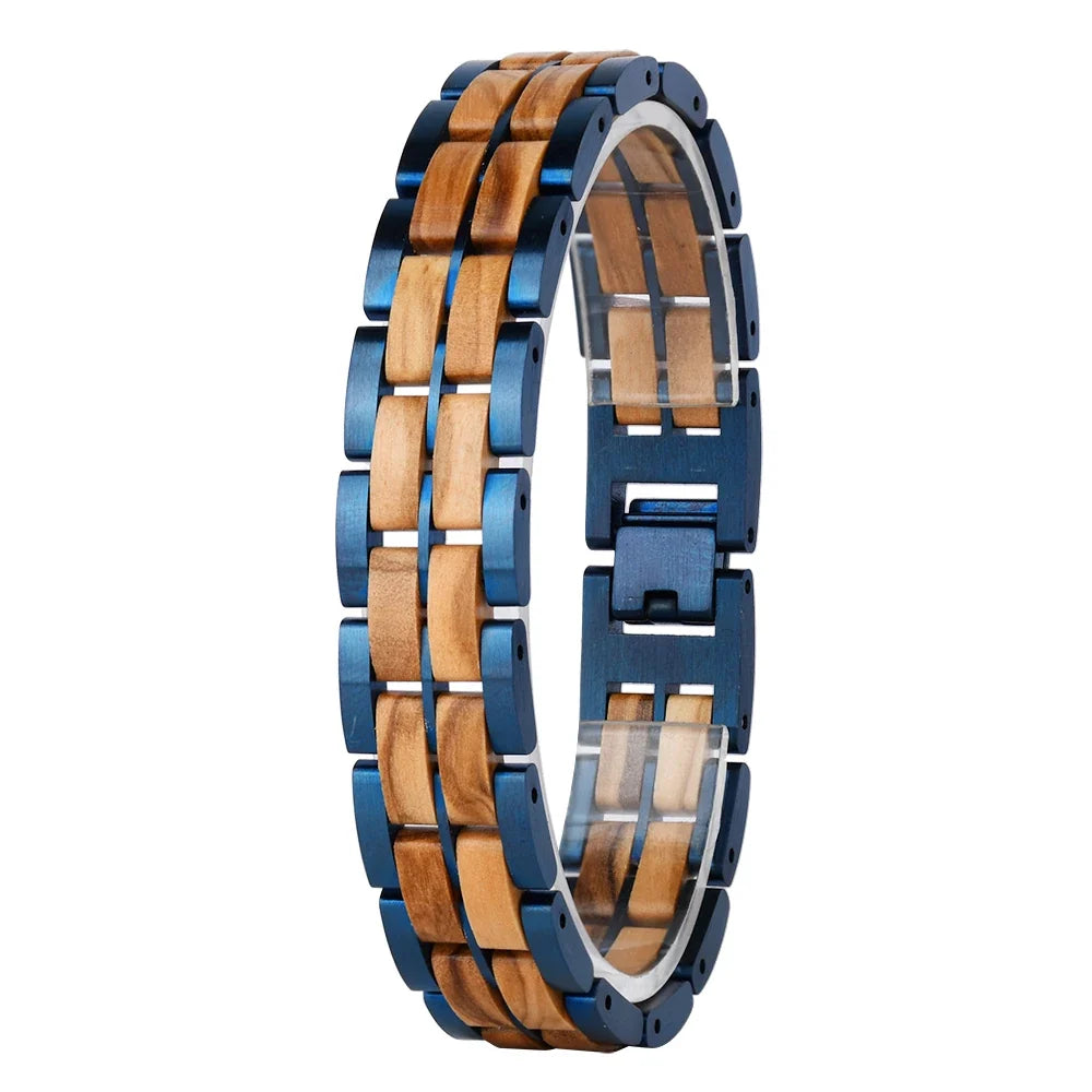 WristNexo Vintage Silver Sandalwood Couple Bangle – Unisex Matching Bracelet Set