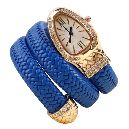 WristNexo Women's Snake-Shaped Quartz Watch – Crystal Accent Design