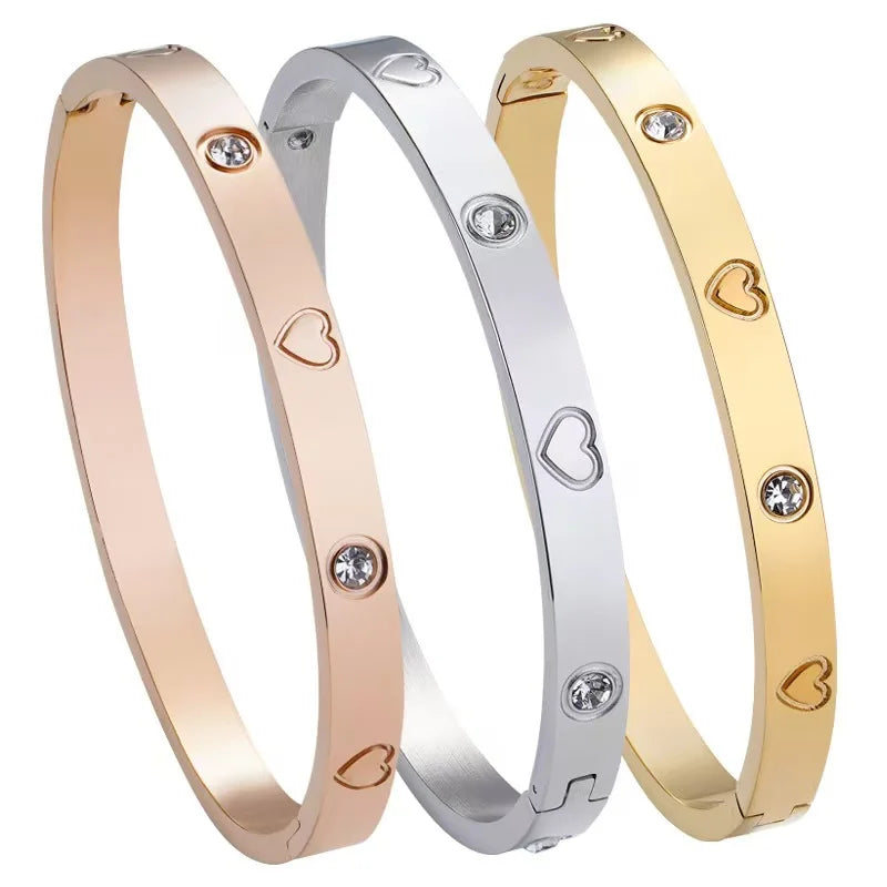 WristNexo Unisex Stainless Steel Bangle Bracelet – Elegant Couple Style